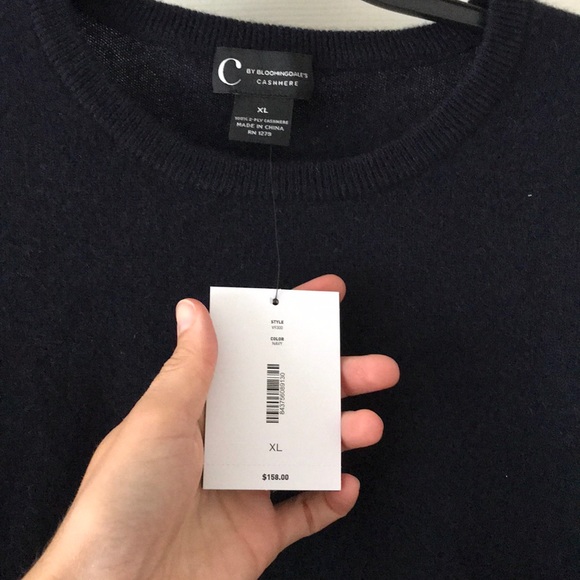 Bloomingdales Cashmere Sweater- Navy - Picture 2 of 2